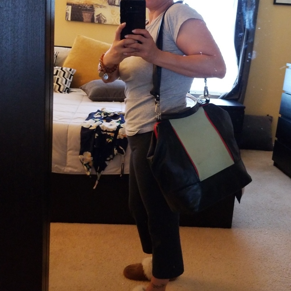 Custom Color Block Leather Bag - Picture 8 of 8